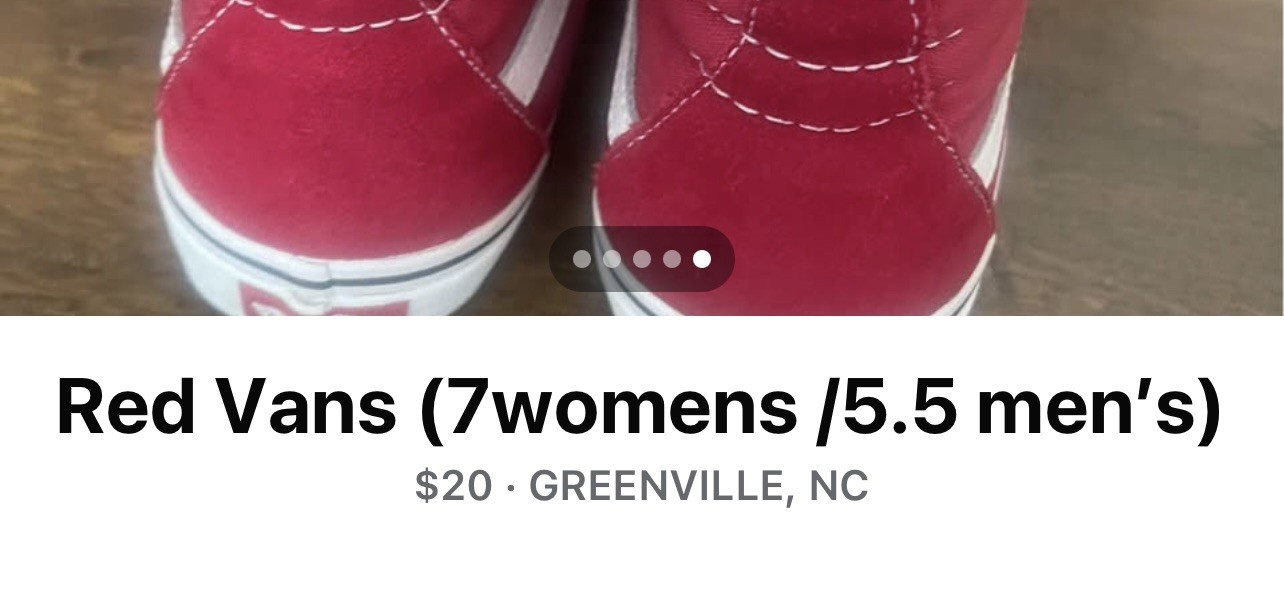 High top Vans (7 Women’s/5.5 Men’s)
