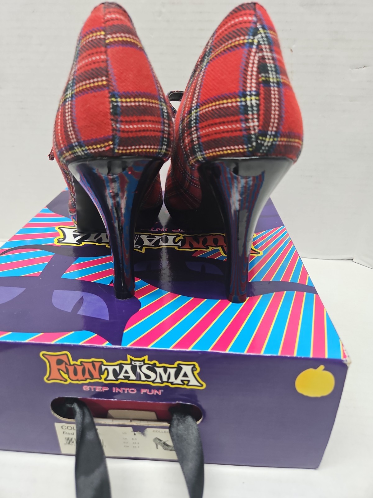The Funtasma by Pleaser College-04 Pump red plaid New Old STOCK IN BOX Size 11