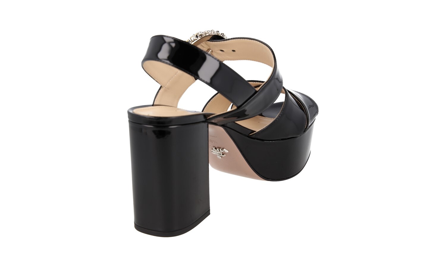PRADA Patent Leather CRYSTAL Platform Pumps Sandals Shoes NEW – US 6.5 EU 36,5