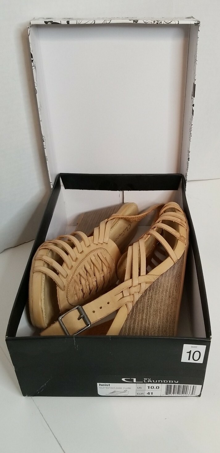 CL Chinese Laundry Shoes Heist Burnished Pale Nude Sandals Wedge Woman’s Size 10