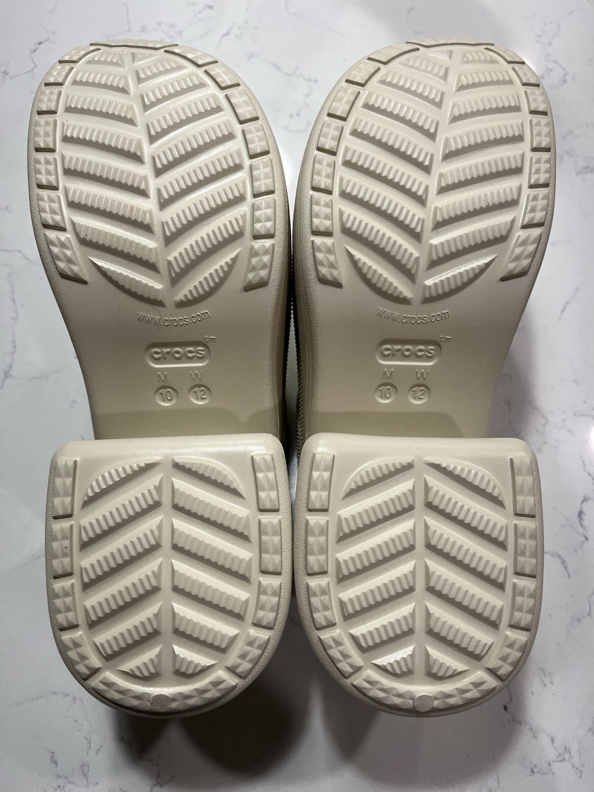 Crocs Iconic Comfort Siren Beige Clog Platform Chunky Heels Slip On Size 12 New