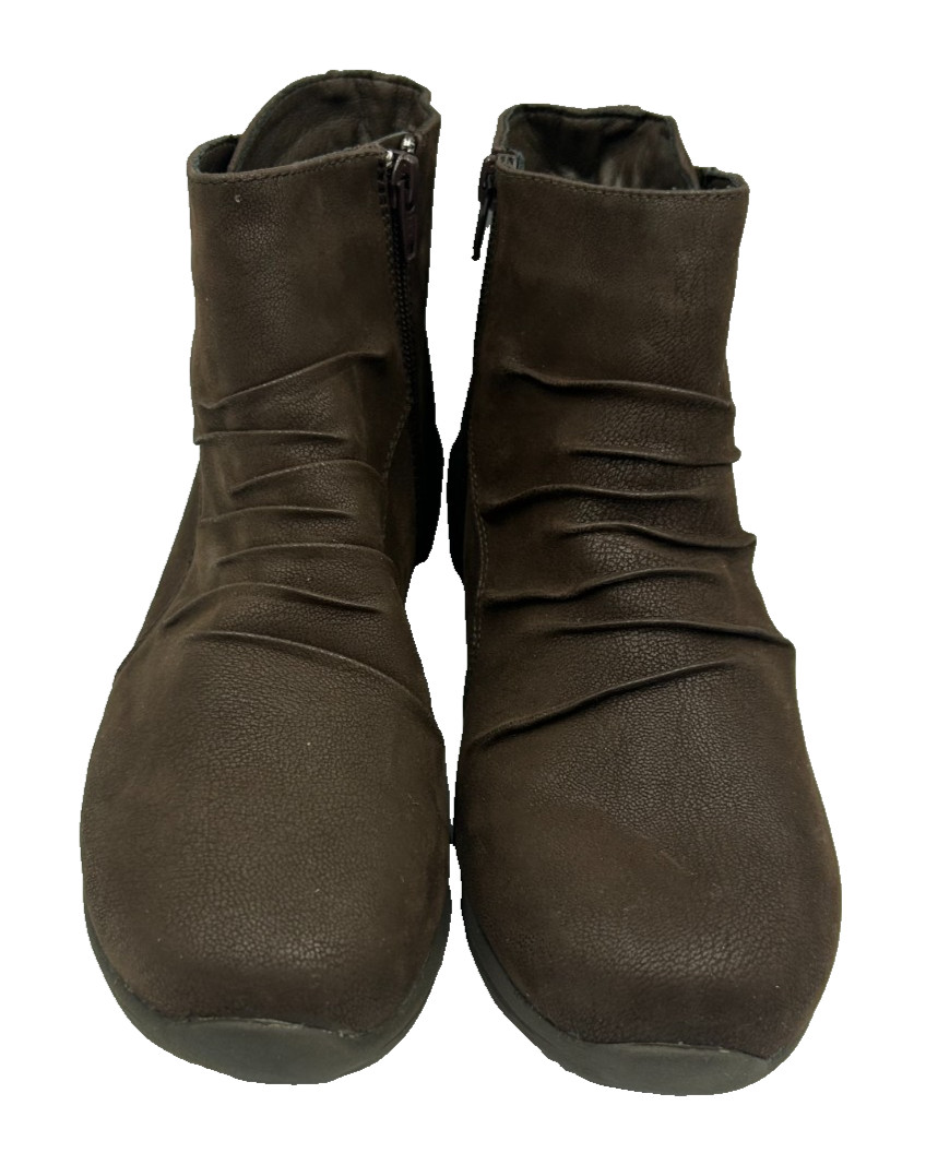 Skechers Women’s Arya Fresher Trick Wedge Zip Up Ankle Boots Brown Size:6.5 79P