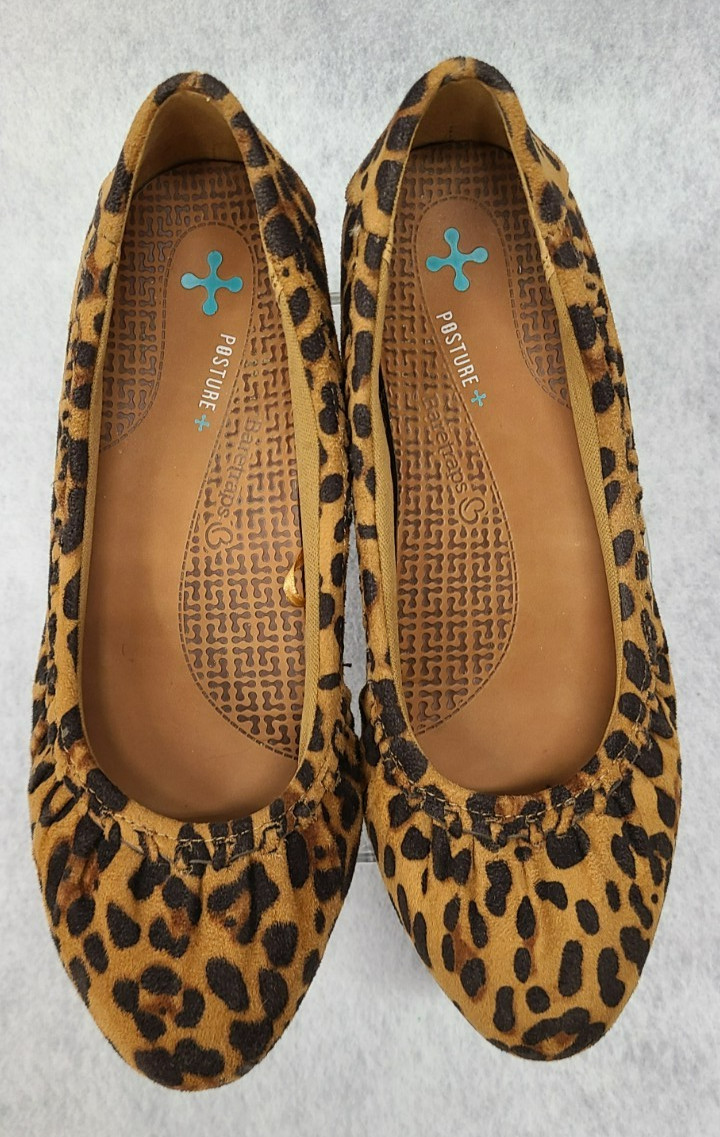 Baretraps Posture Norma Leopard Print Wedge Loafers Slip On Round Toe Size 7.5M