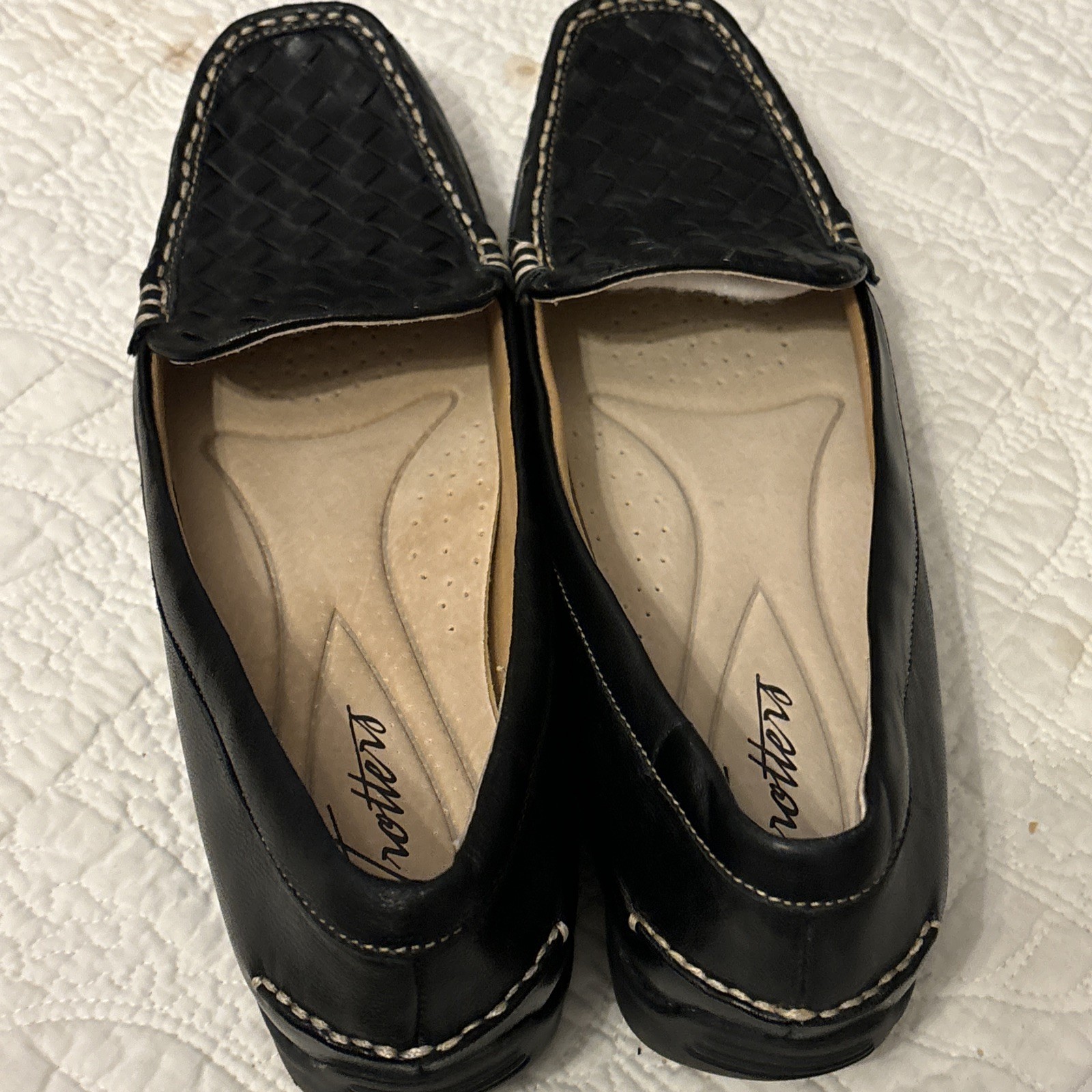 Trotters Women’s Loafers Size 10 N Black Leather Zane Flats