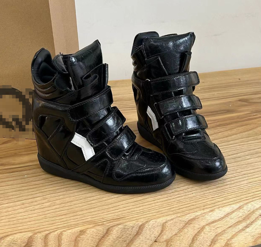 Isabel Marant Inspired High Quality Wedge Sneakers-black/silver