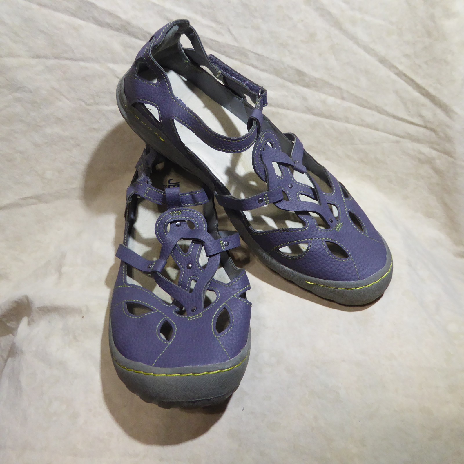 🩰 JBU Strappy Sport Sandals sz 10 M Blue Gray Leatherette; Stitched Details