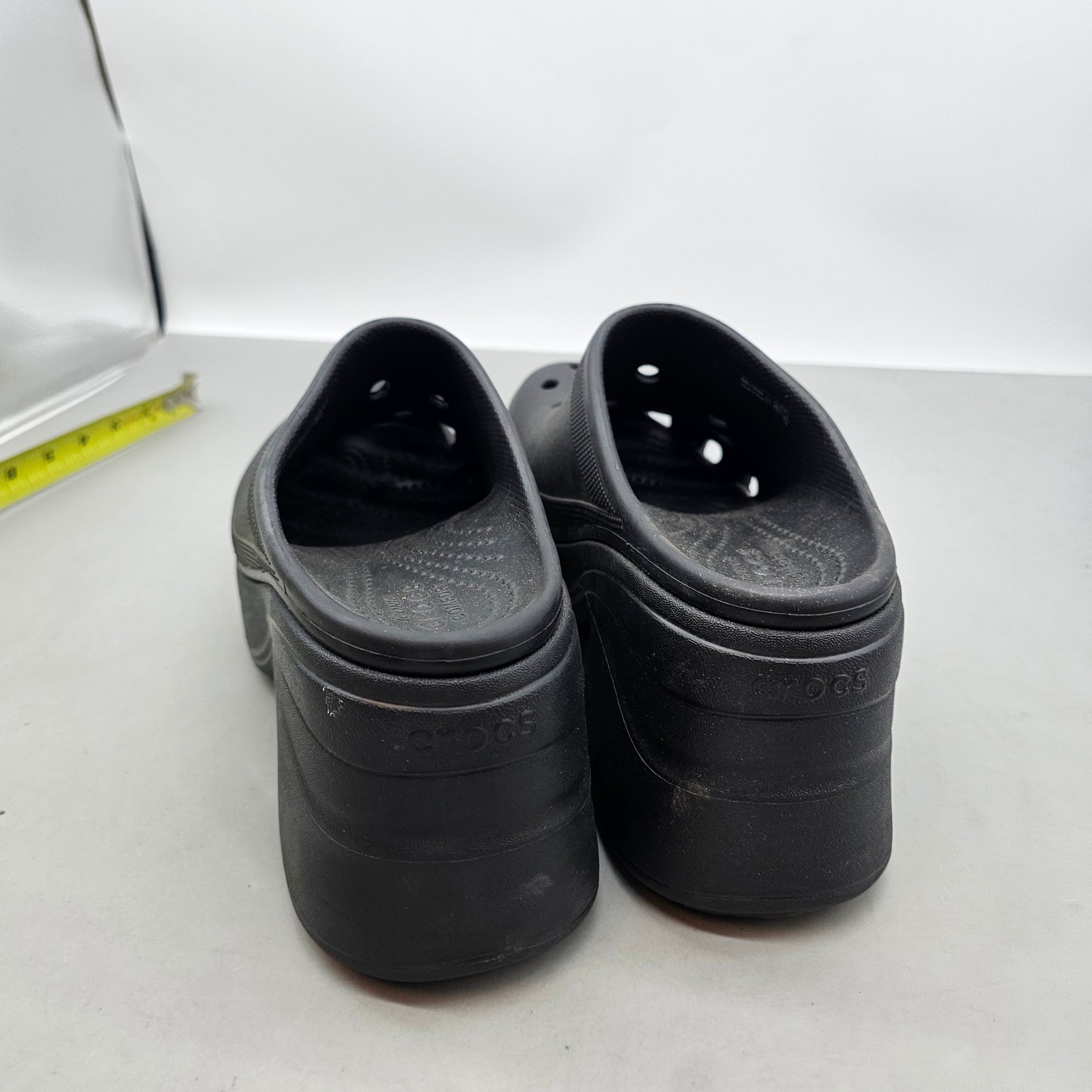 Crocs Siren Clog Black Platform Block Heel Mules Womens 9 Mens 7 208547-001