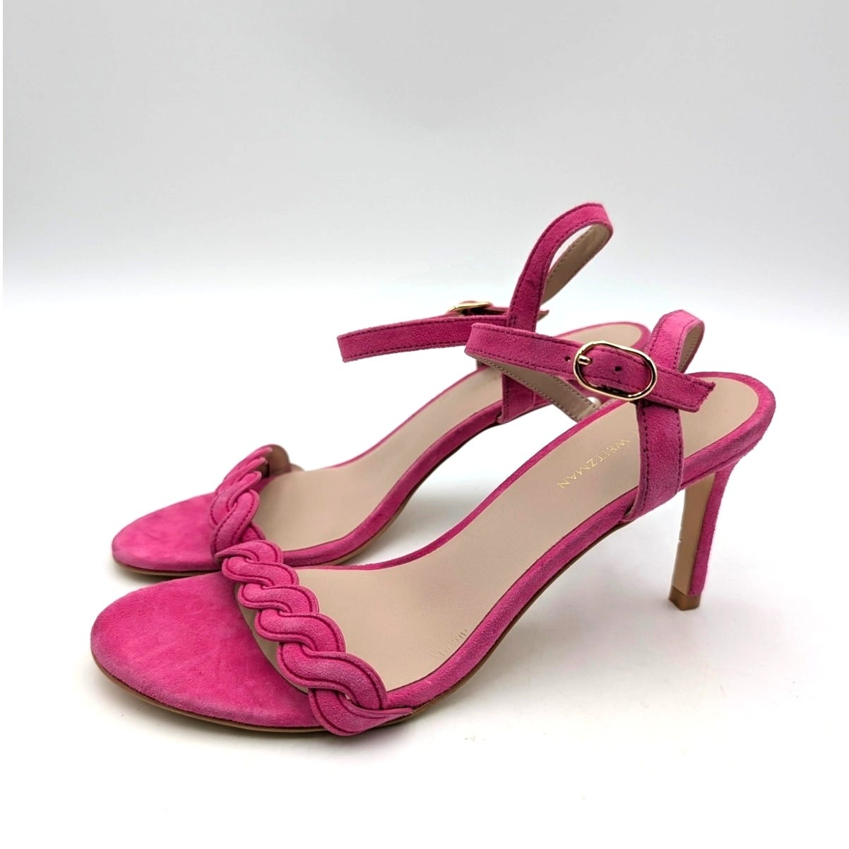 Stuart Weitzman Dancer Twistie 100 Suede Sandal Women’s Pink Size US7.5 EU38