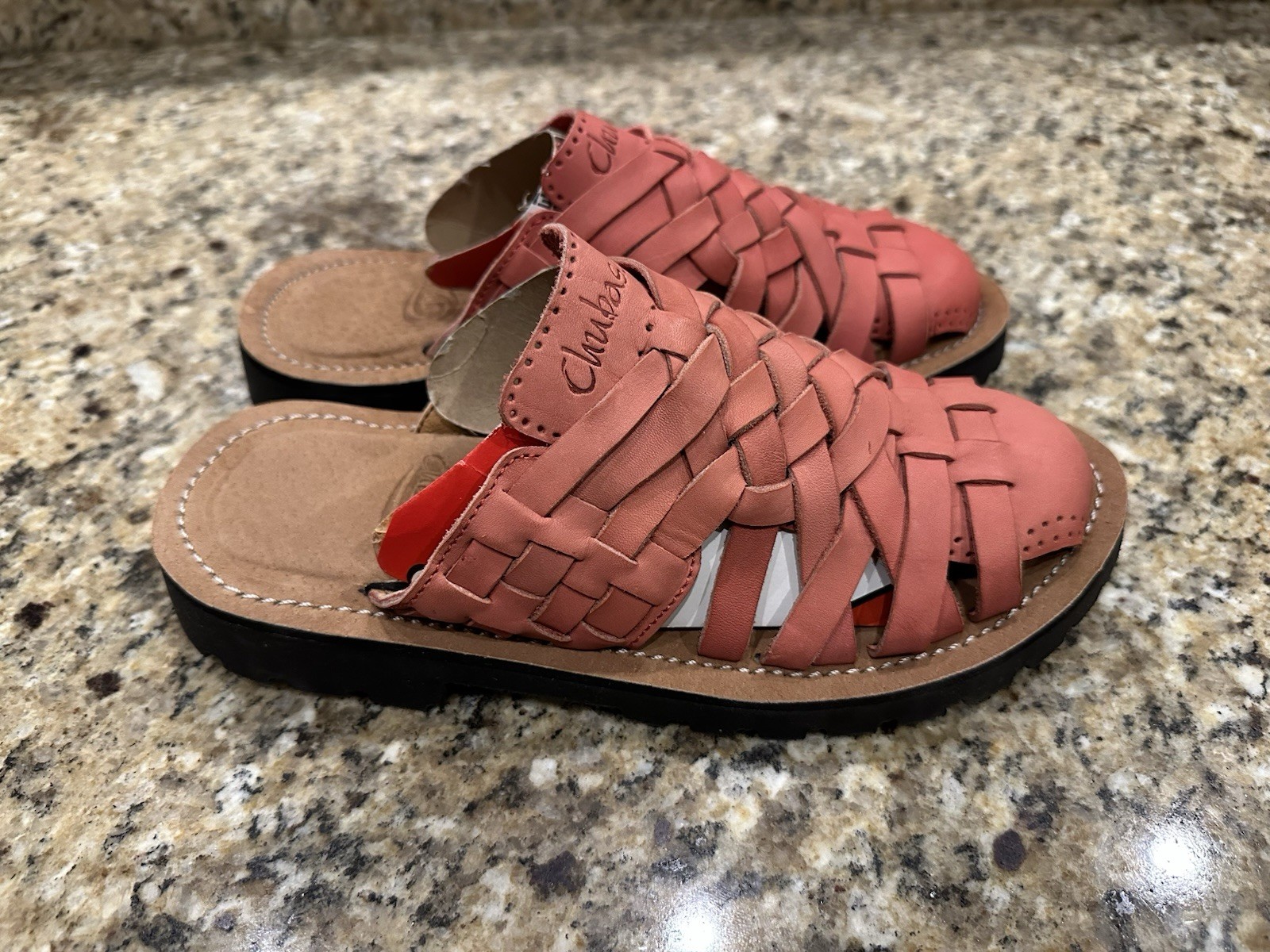 CHUBASCO Mexico Marta Crimson Sandals Shoes Woven Slip On Mens 5 Womens 7 NEW