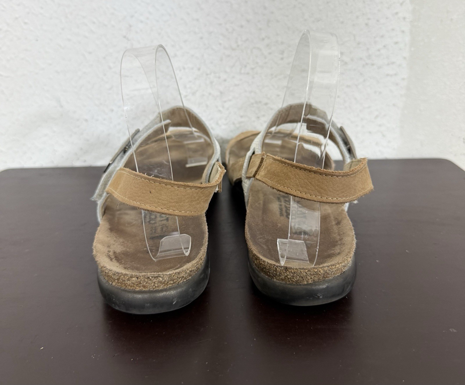 Naot Norah Cork & White Leather Sandals EU 41/ US 10-10.5 Women Comfort Leather