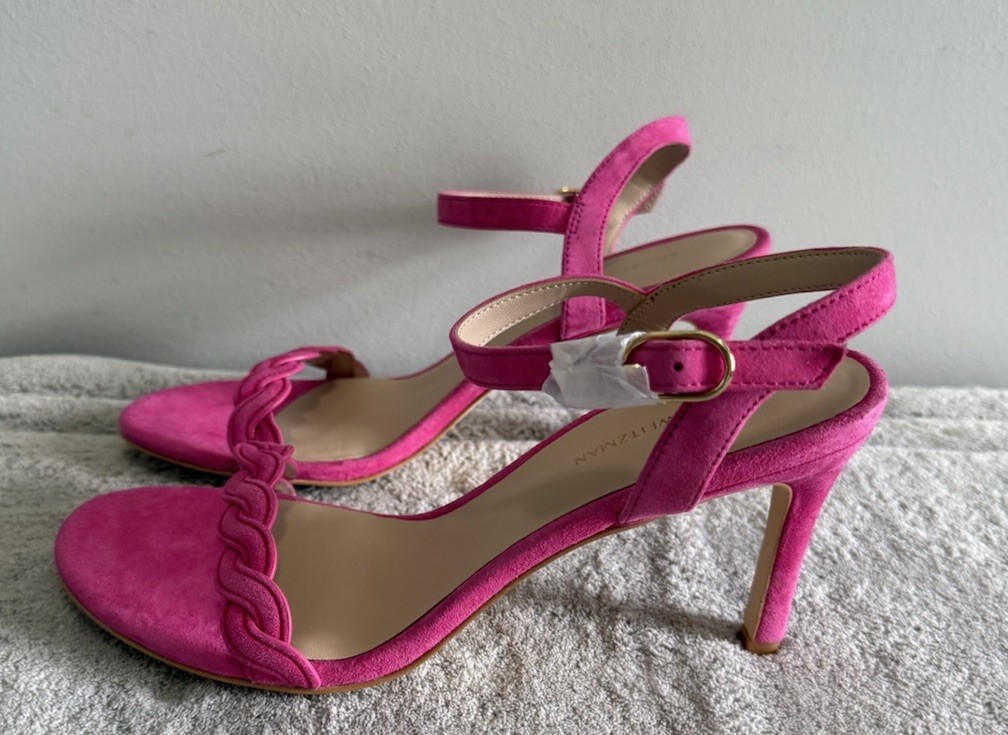 Stuart Weitzman Dancer Twistie 100 Suede Sandal Women’s Pink Size US 6.5 NEW