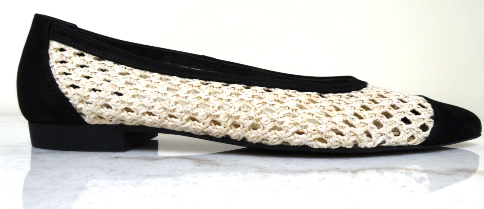Paul Green Daisy Pointed Toe Flat Black Nature Diva Nubuk US-10.5 UK-8 EU-42