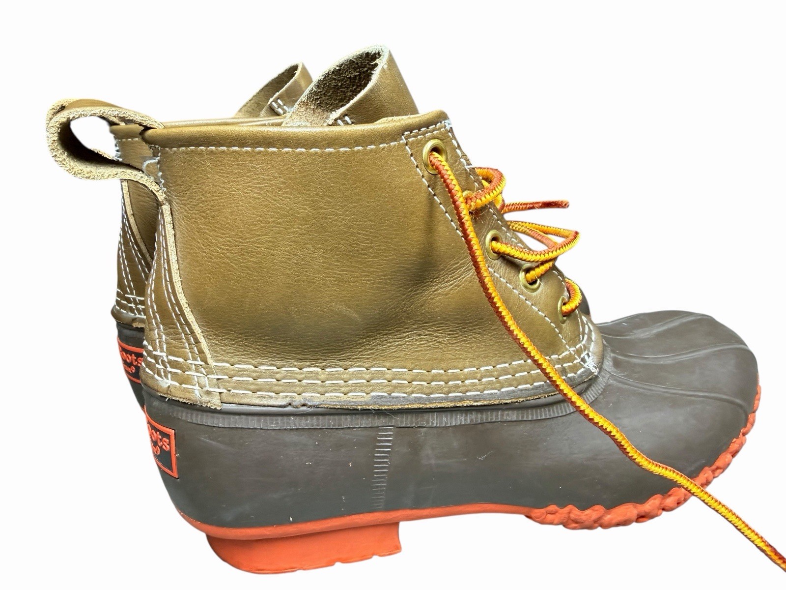 L.L. Bean Maine Hunting Duck Boots 2017 Limited Orange Chain Sole USA Womens 7M