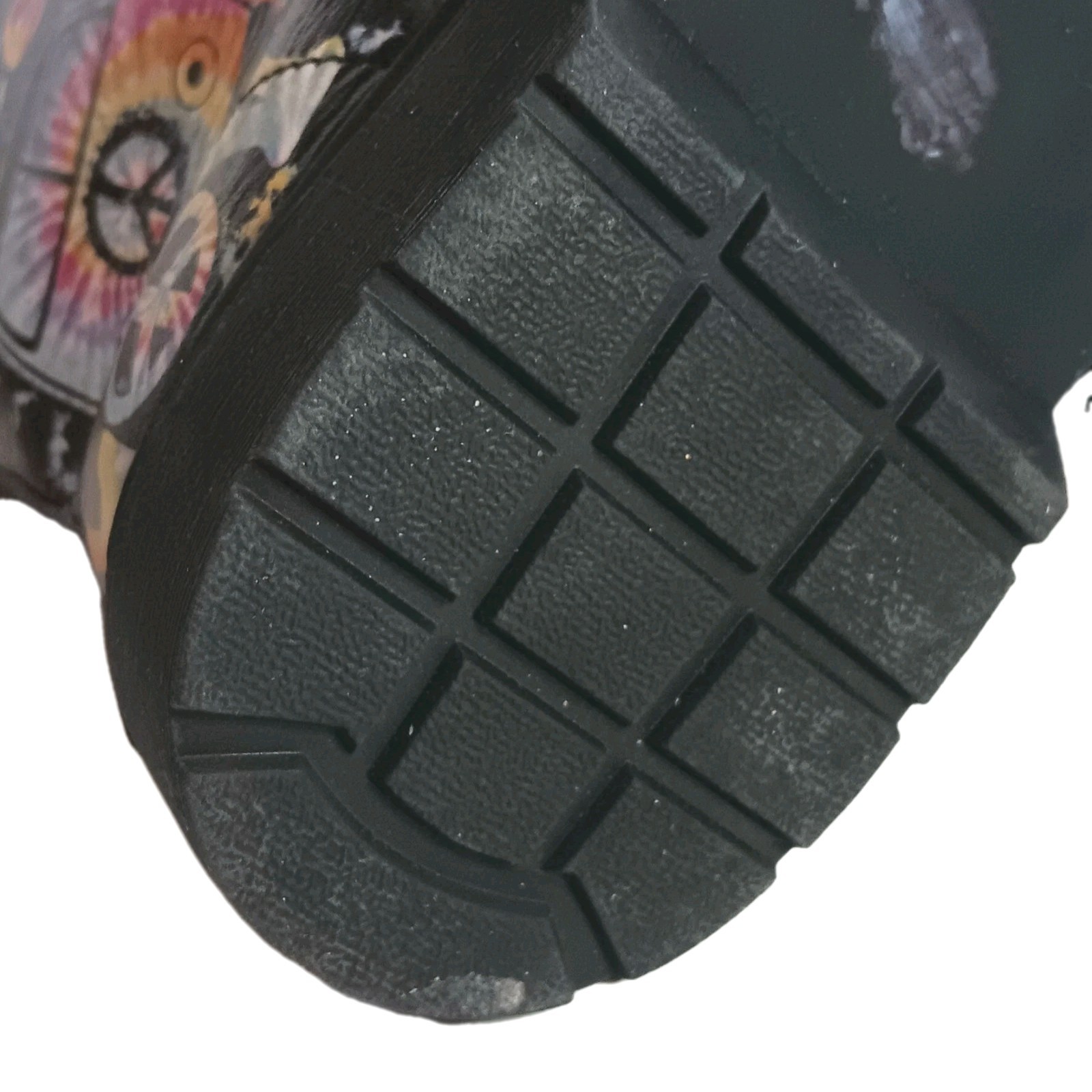 Yes We Vibe Leather Boots Black Peace &Love W 7.5/M 6 Combat Vegan Unisex Hippie
