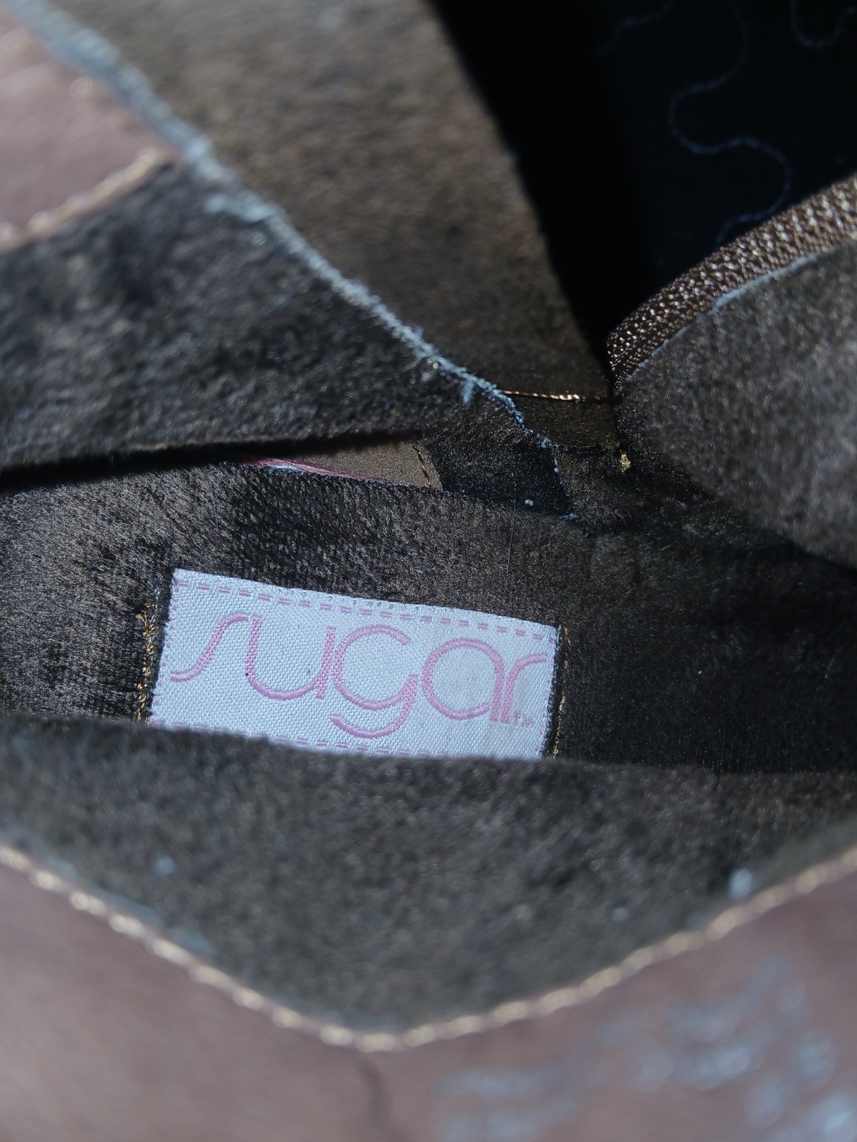 Sugar SGR-HIYA Brown Wedge Ankle Bootie Zip Tassel Comfort Lined Women 6