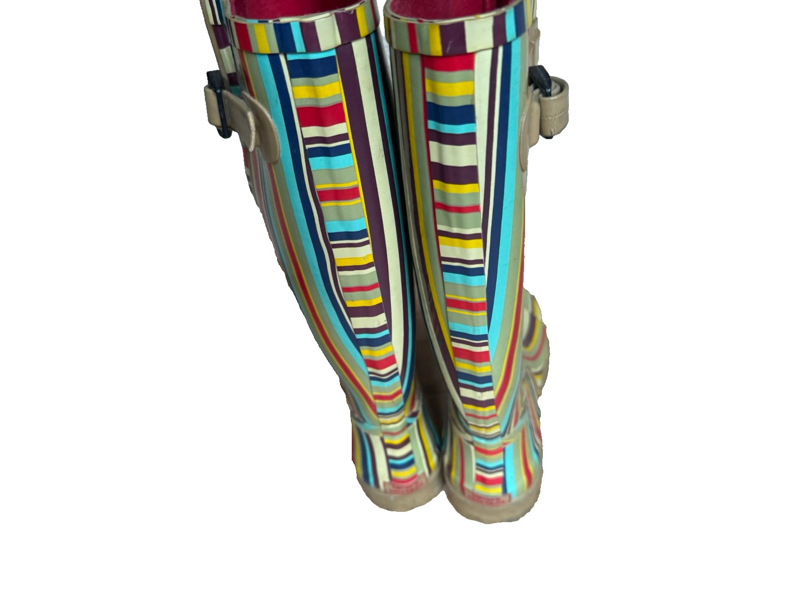 Tamara Henriques wellies multicoloured striped size 39 • rain boots lined