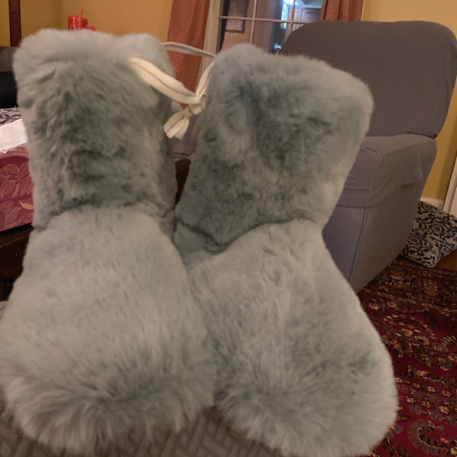 FATFACE Freya Boot Slippers, Teal Green, Size S 36-37, United Kingdom, Washable