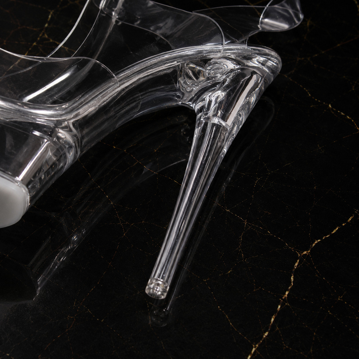 15cm Ultra-High Heel Clear Platform Sandals with Transparent Ankle Straps