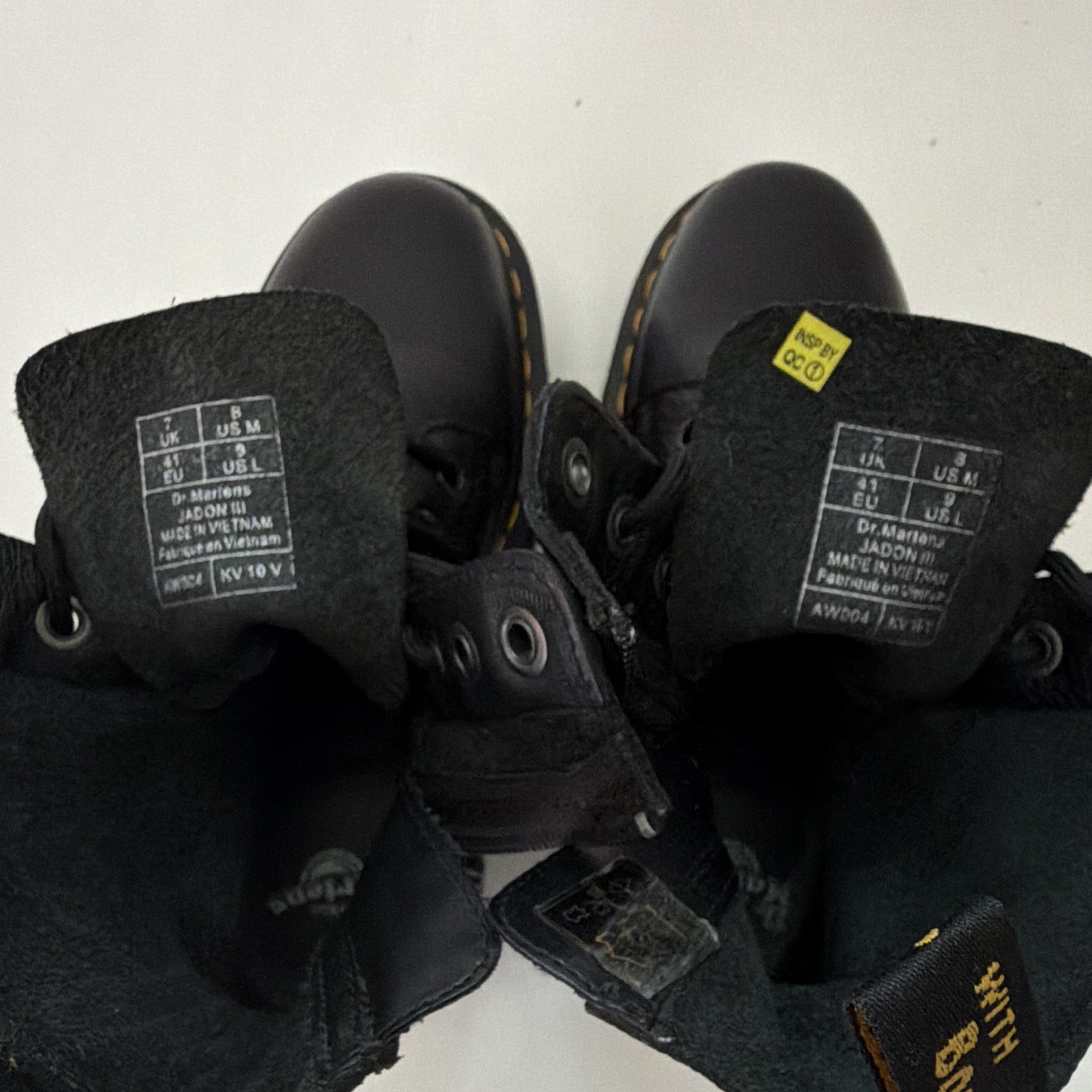 Dr. Martens Jadon II Black Leather Platform Combat Ankle Boots Lace Up Men US 8