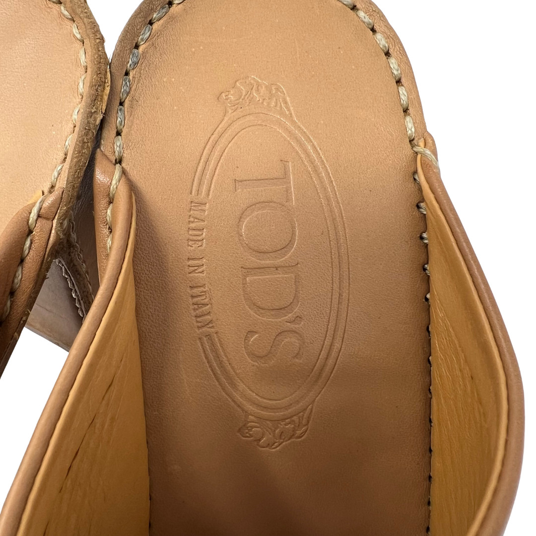 Tod’s Leather Mule Clogs Brown Slip On Heels Made in Italy Women’s