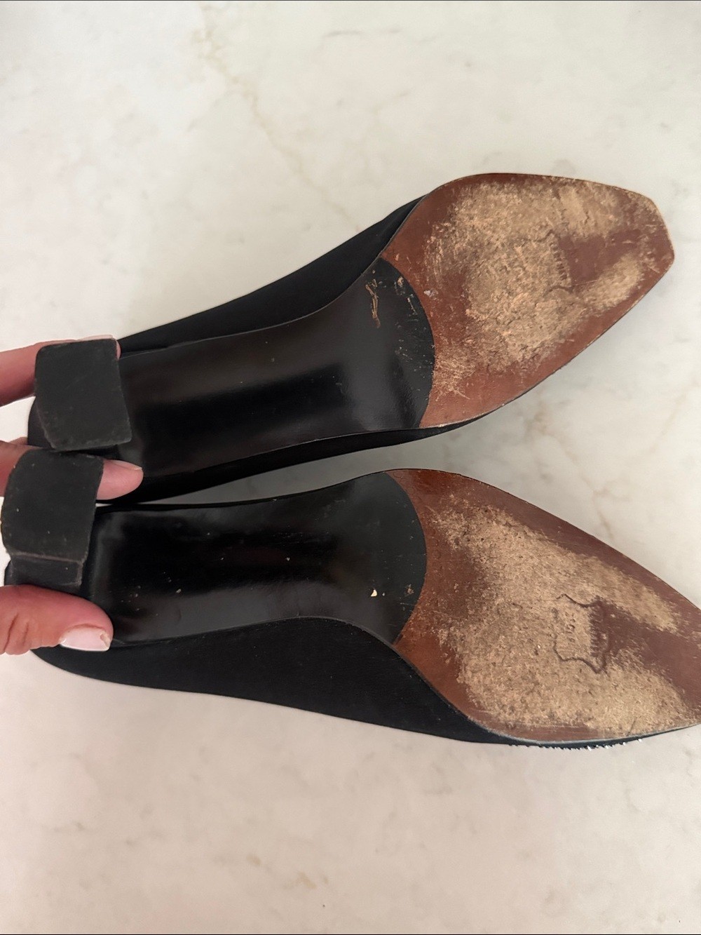 Stuart Weitzman Black Crystal-Studded Pointed Pumps