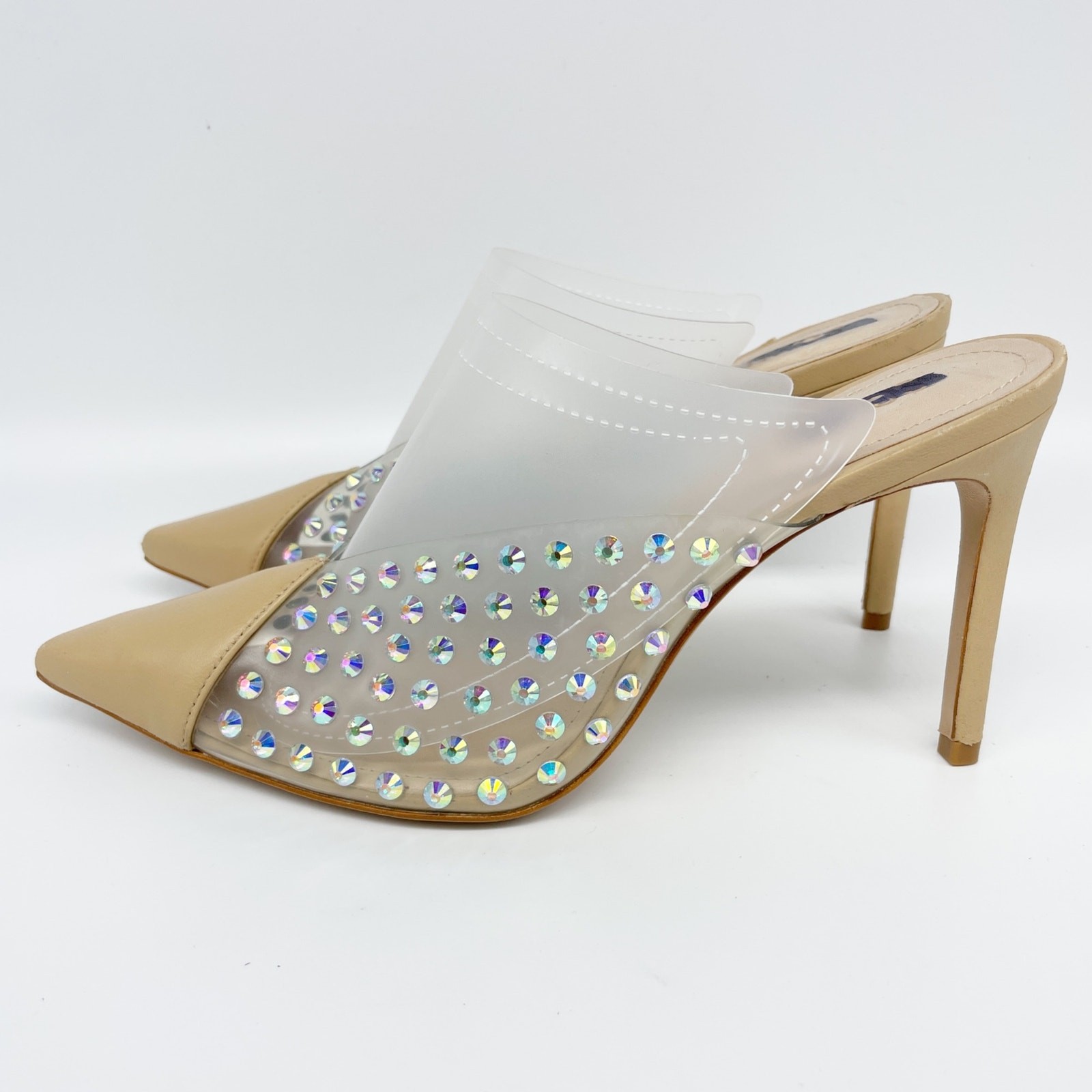 Schultz Women’s Vinyl Greece Iridescent Gems Pump Nude Size 7B