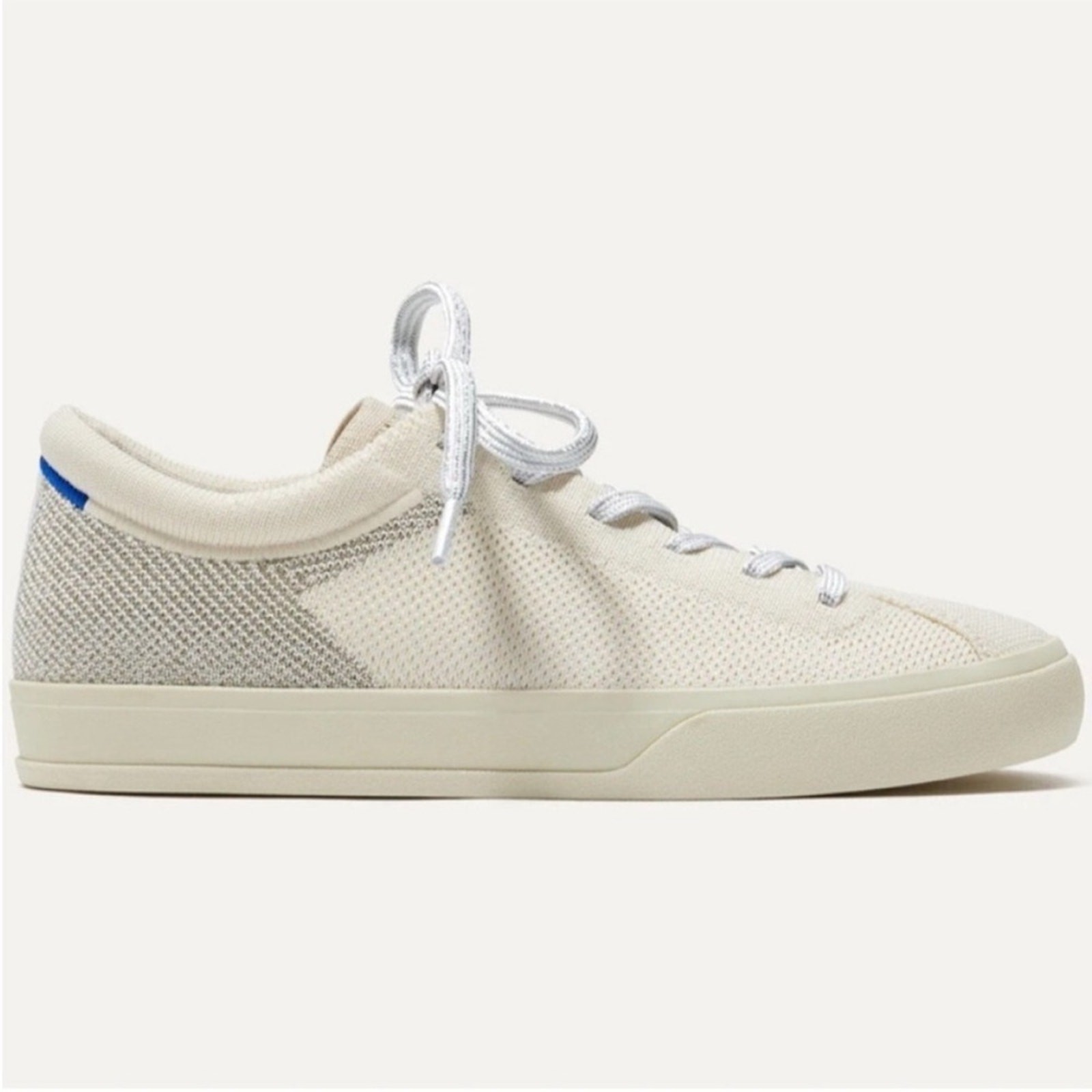 Rothy’s Lace-Up Sneakers Diamond Twill Cream Size 11.5 NIB