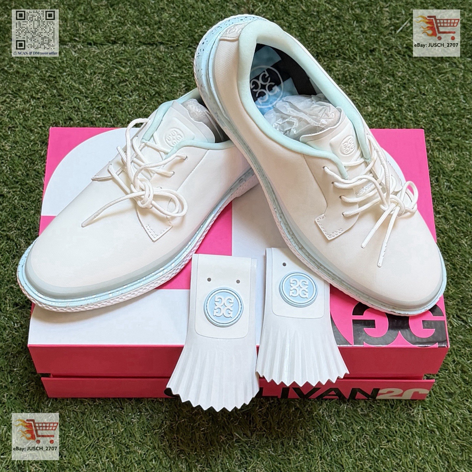 G/Fore G4 Gallivan2r Golf Shoes Sneaker⛳️ LADIES US 8.5 ⛳️ Daybreak Blue Tuxedo