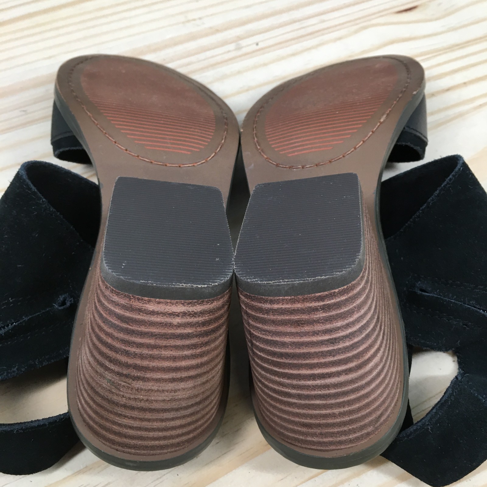 Toms Majorca Cutout Sandals Womens 7.5 Ankle Strap Comfort Block Heels Black