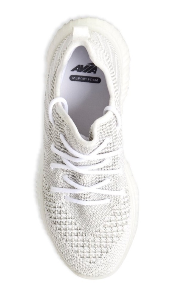 Avia Women’s White Knit WIDE WIDTH Lightweight Athletic Sneakers Shoes: 6-12