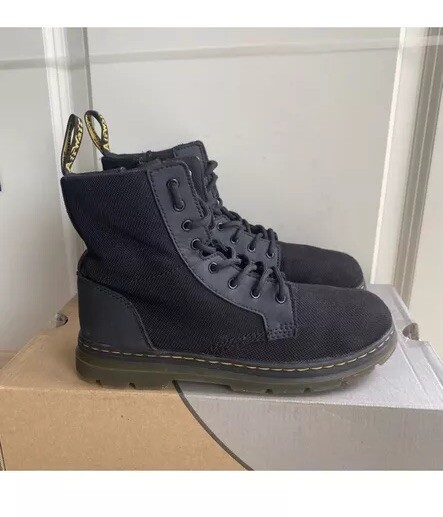 Dr. Martens Doc Combs J Black Combat Boots Canvas Zip – M 4- W 5