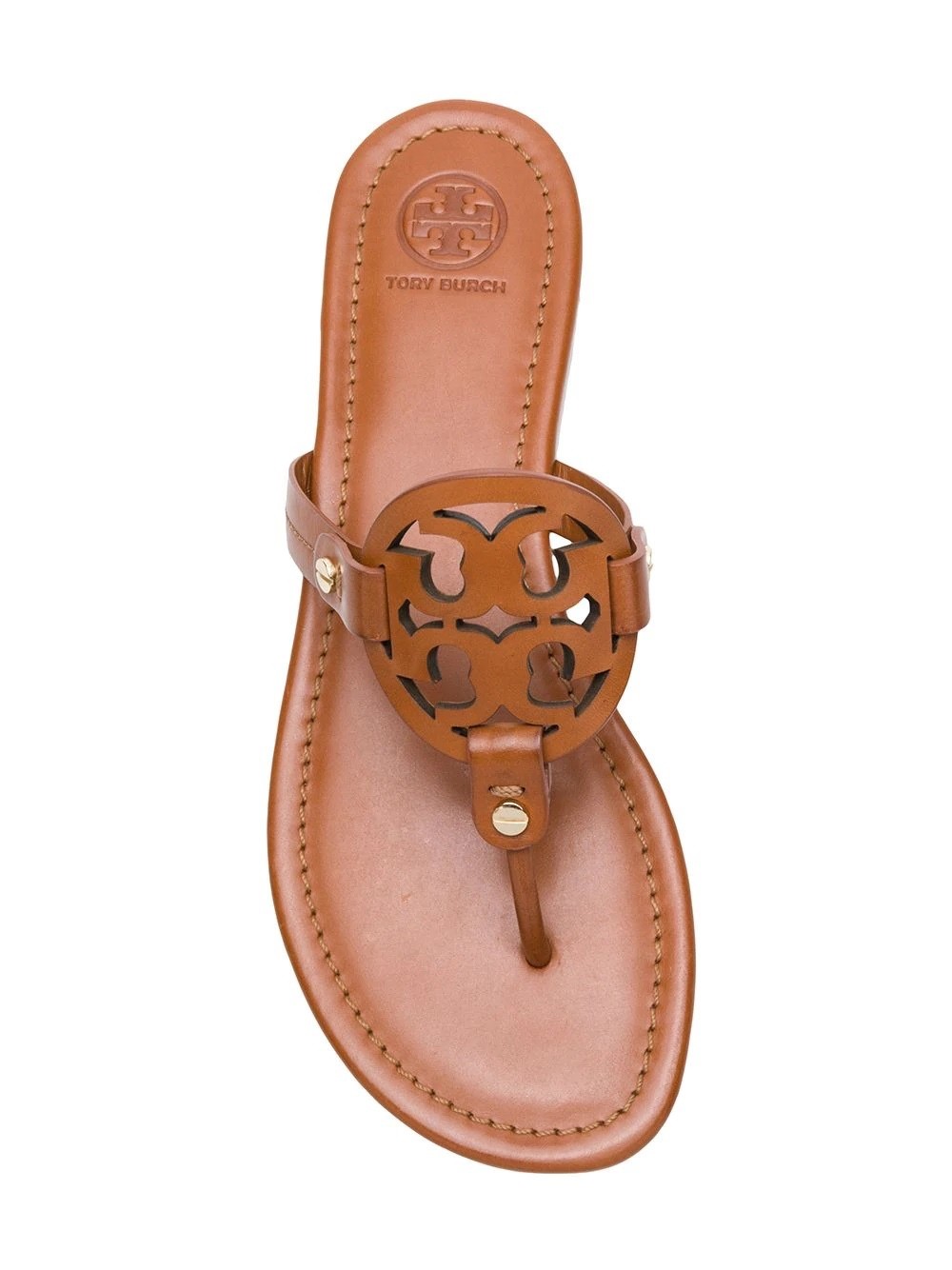 Tory Burch Miller Tan Leather Thong Sandals/Classic Logo/Size US 8