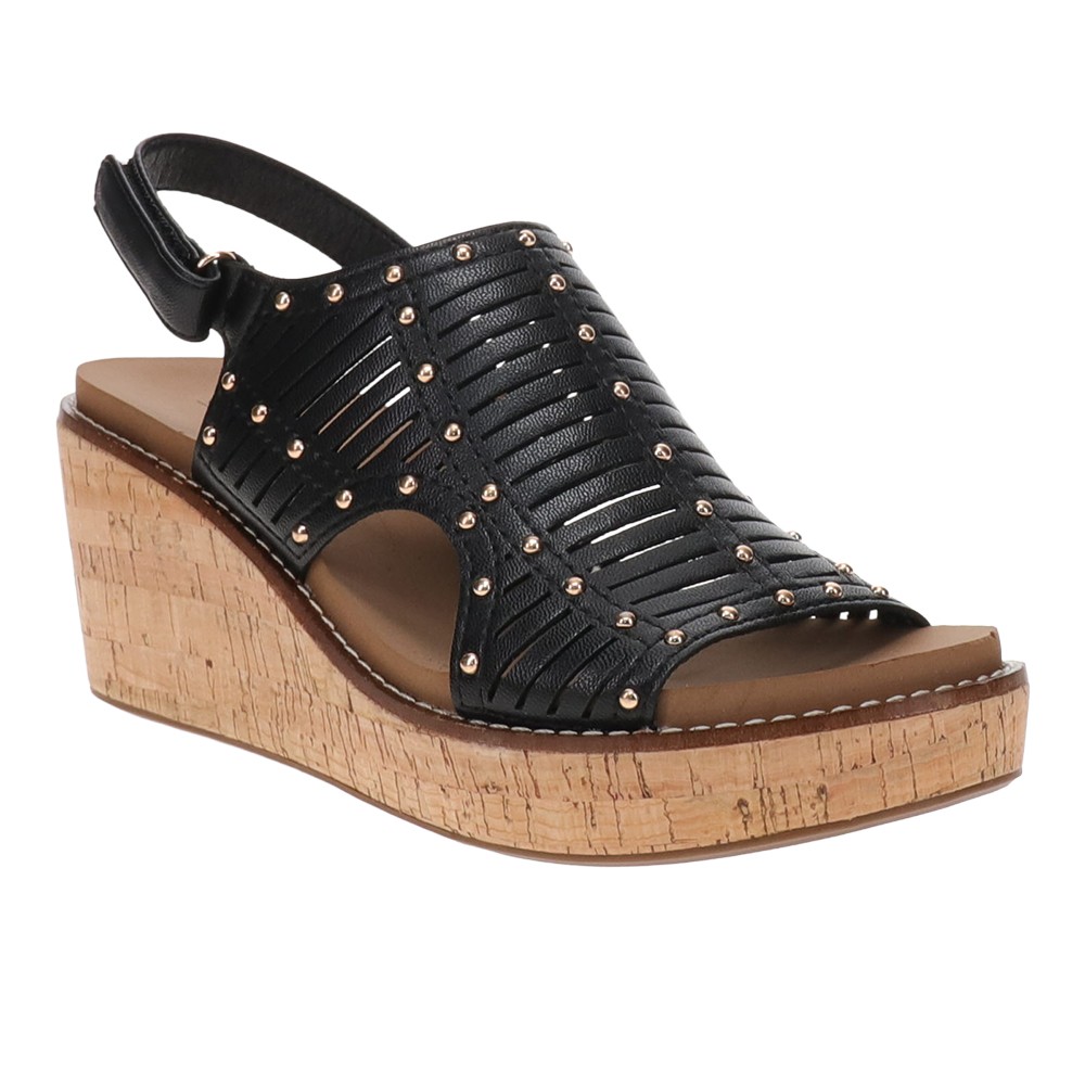 Corkys Can We Go Wedge Slingback Womens Black Casual Sandals 41-0660-BLCK