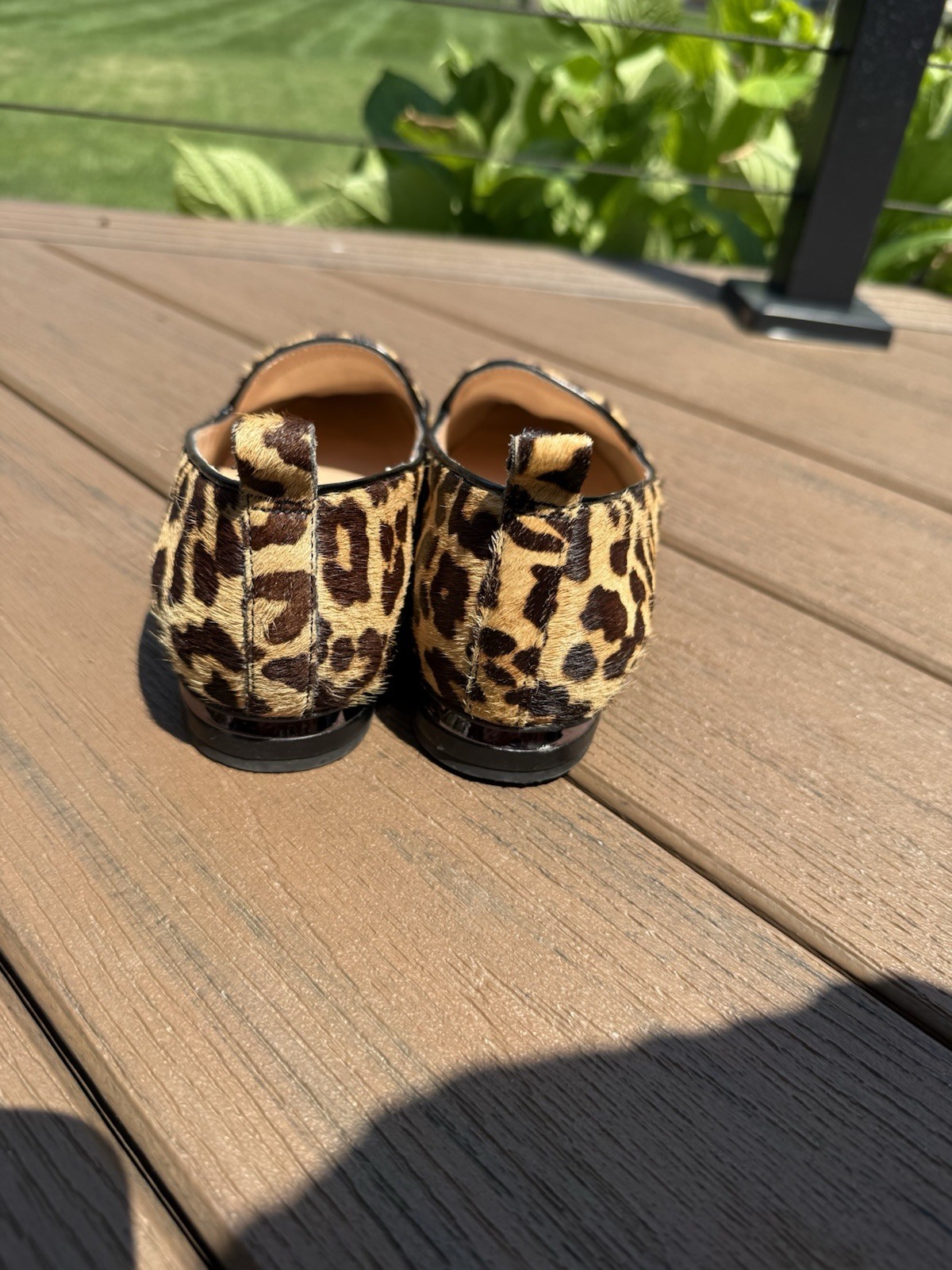 Franco Sarto Leopard Calf Hair Loafer Flats Slip On Pointed Toe 6.5M