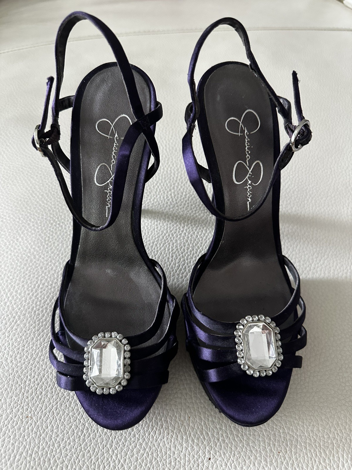 Jessica Simpson Women’s Rhinestone Platform stiletto Strappy Heels Size 7 1/2