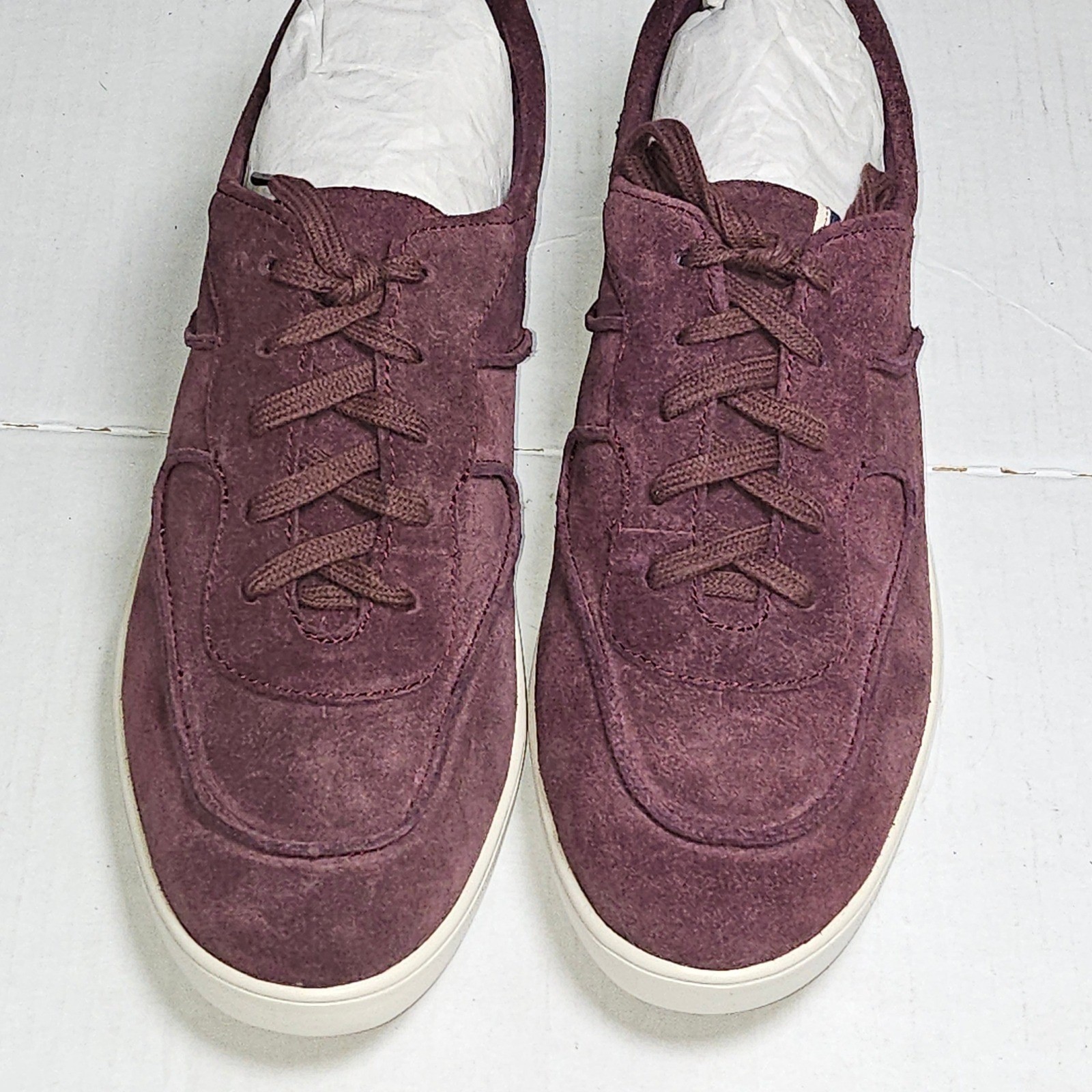 ED Ellen DeGeneres Akemi True Merlot Suede Lace Up Sneakers Womens 8.5M EU 38.5
