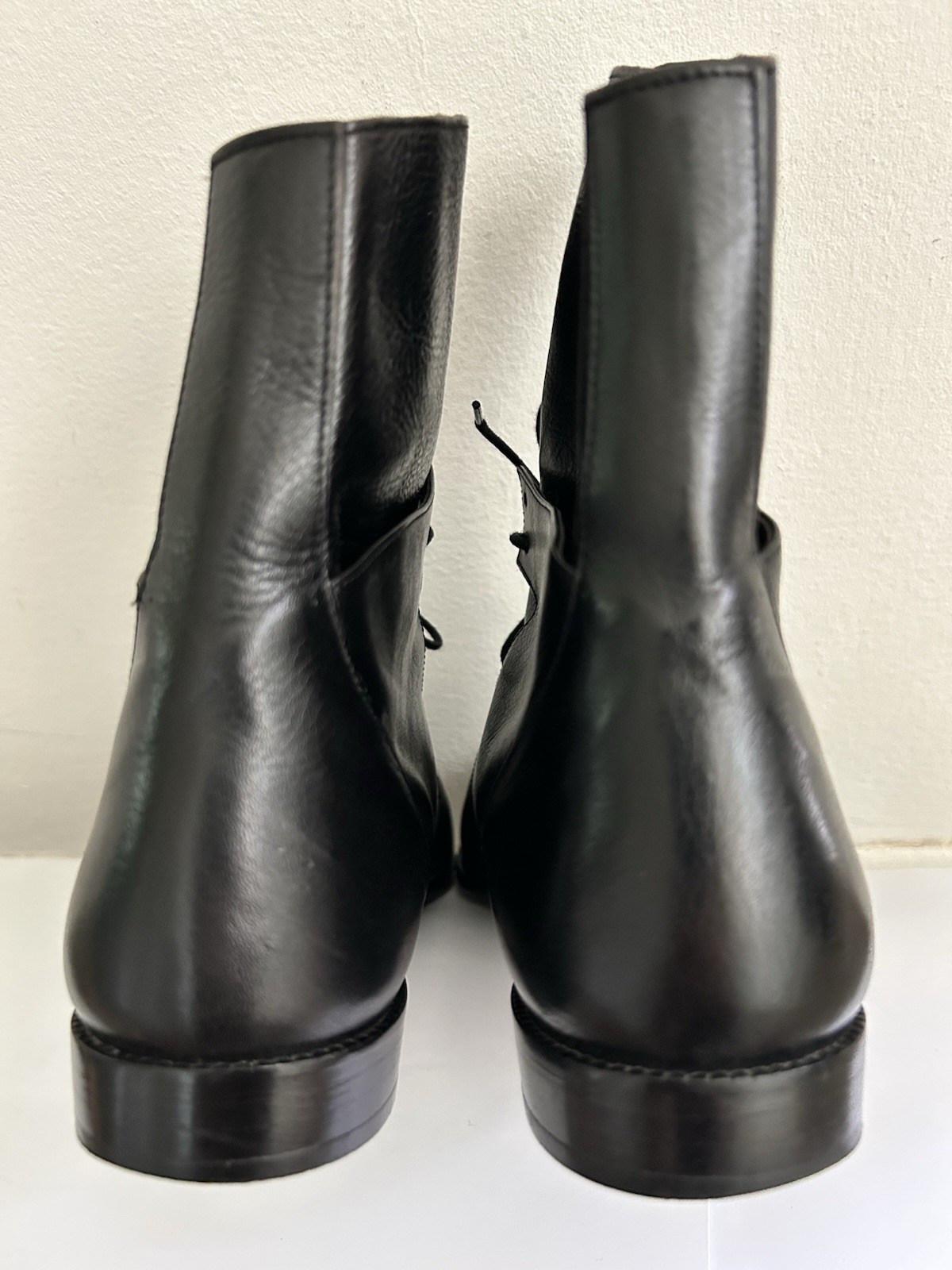 VANELI Black Leather Ankle Boots
