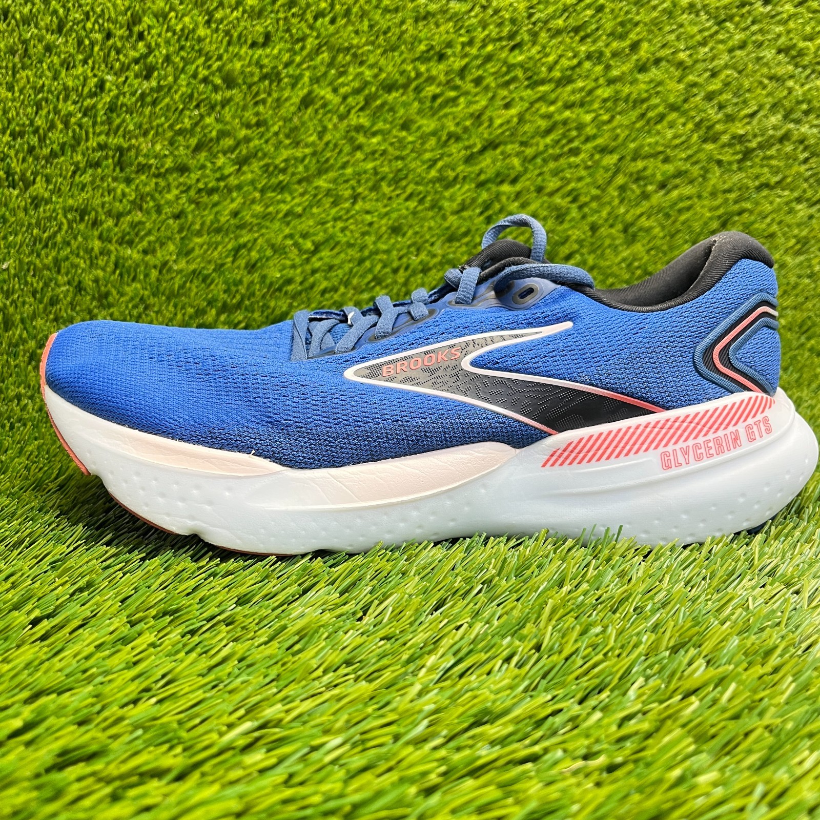 Brooks Glycerin GTS 21 Womens Size 9.5 Blue Black Running Walking Shoes Sneakers