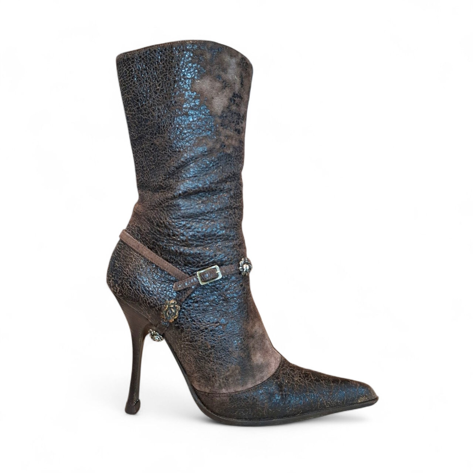 Roberto Cavalli Vicini Outsole Textured Stiletto Ankle Boots | EU 37 | US 7 | Ta