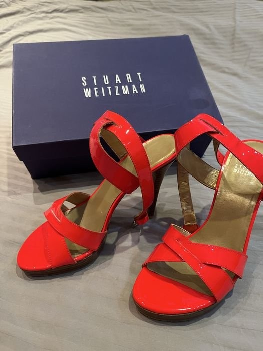women heels orange leather 37