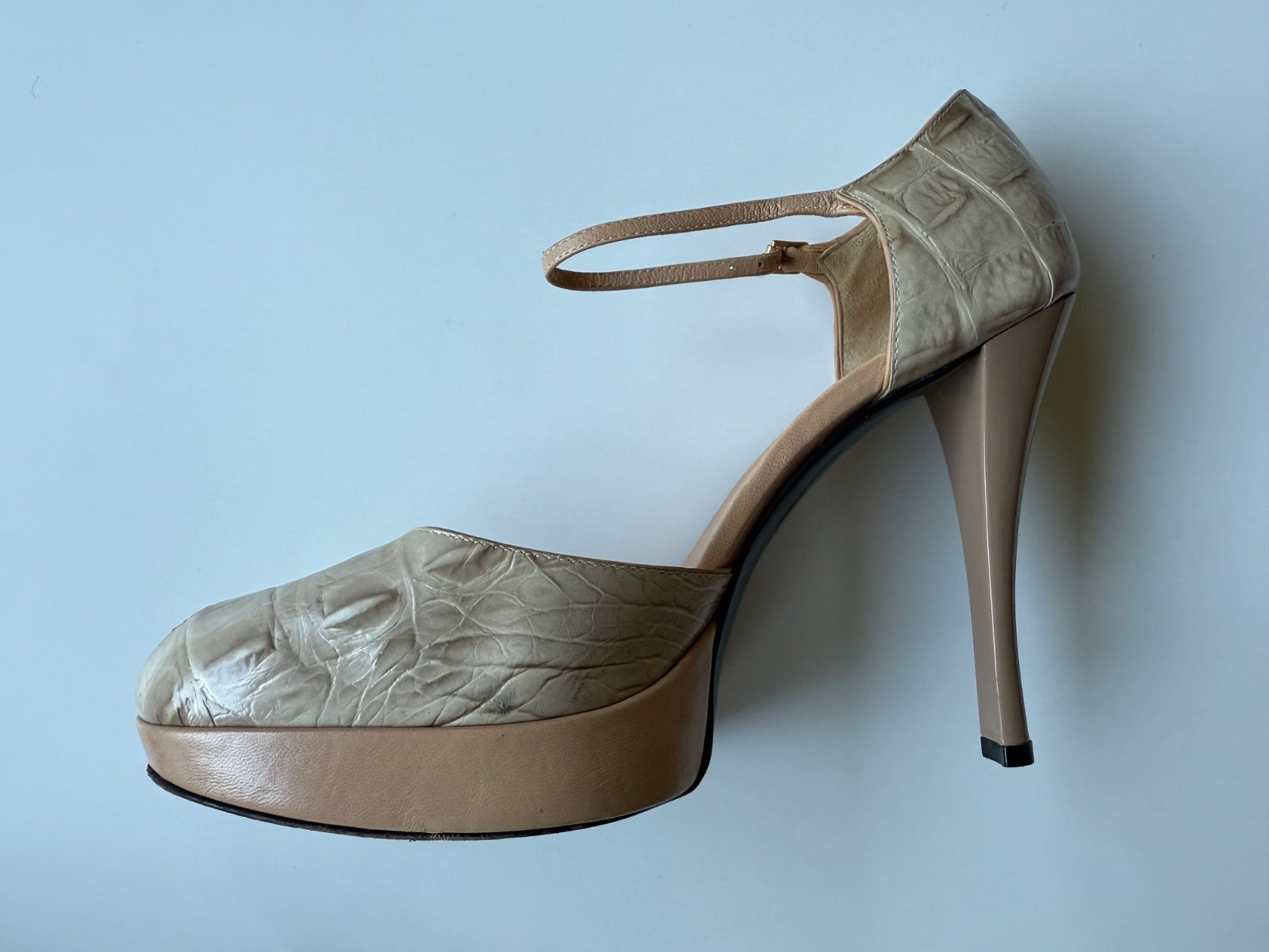 CASADEI Platform Ankle Strap High Heels Sz 7.5