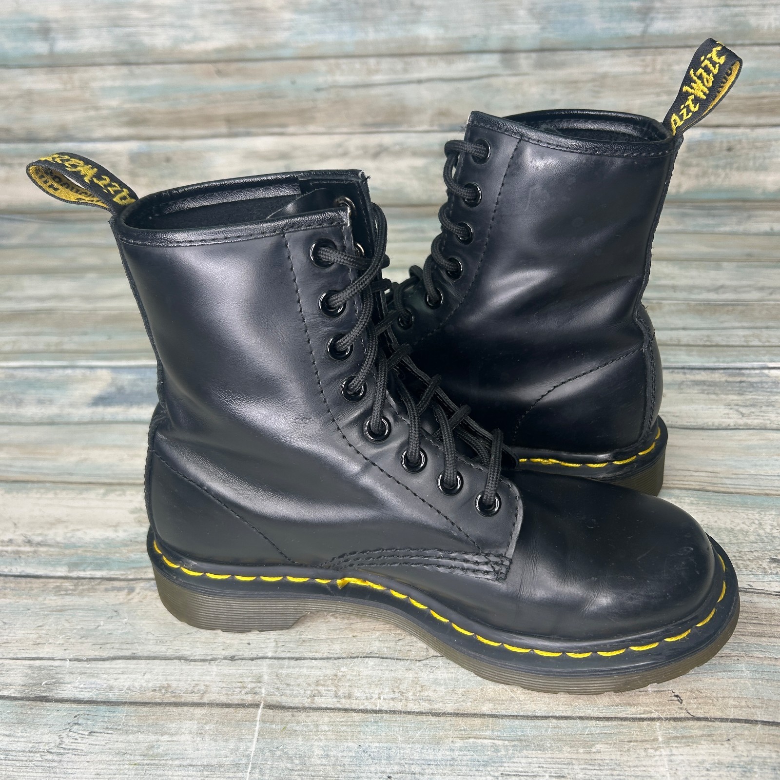 Dr Martens Boot Womens Size 5 US 1460 Soft Toe Work Black Leather Ankle Combat