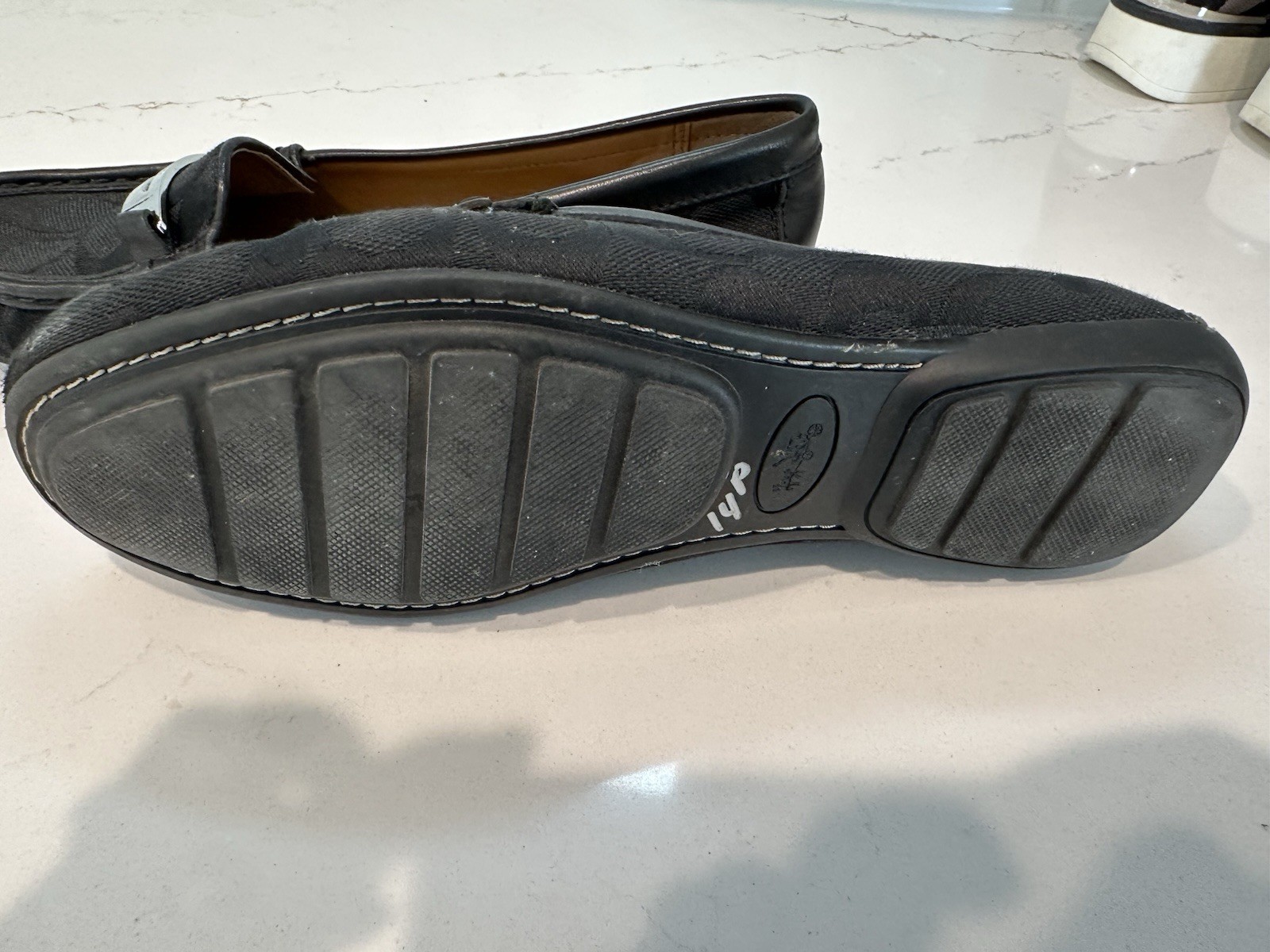 Coach Felisha Signature Jacquard Loafers Black C Silver Tone Accents 8 1/2 A2134