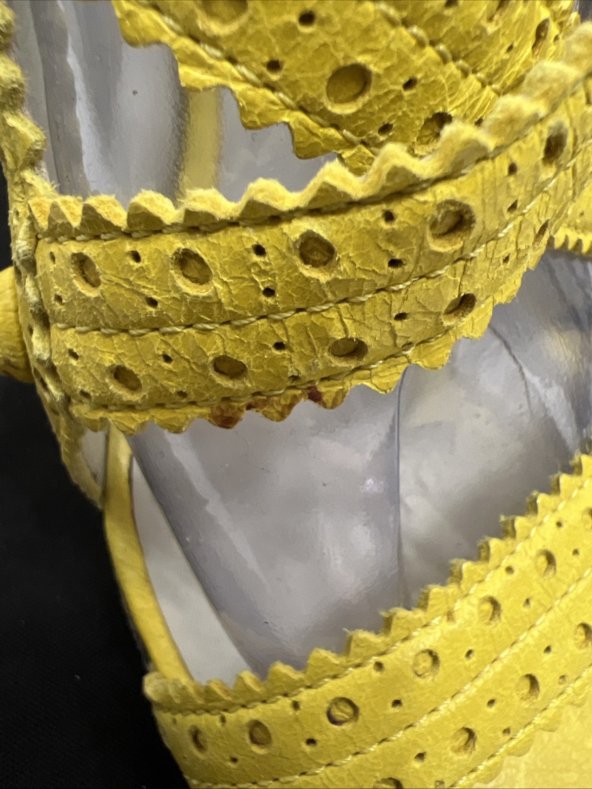 Balenciaga 40 Wedge Sandals Mules Gladiator Caged Pump Booties Yellow City Studs