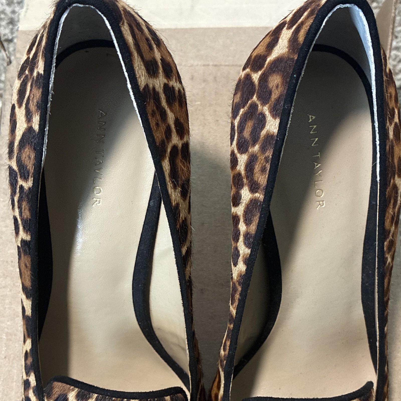 Ann Taylor Leopard Calf Hair Fur Pointed Toe Stiletto Pumps Women’s 8M