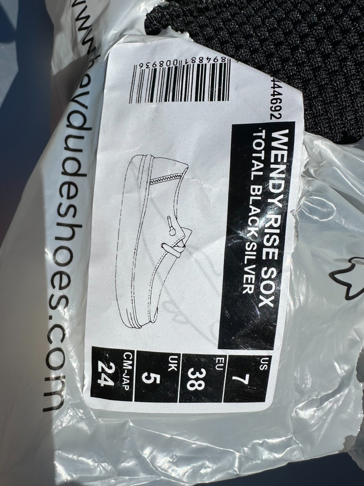 HEY DUDE WENDY RISE SOX TOTAL BLACK SILVER 7