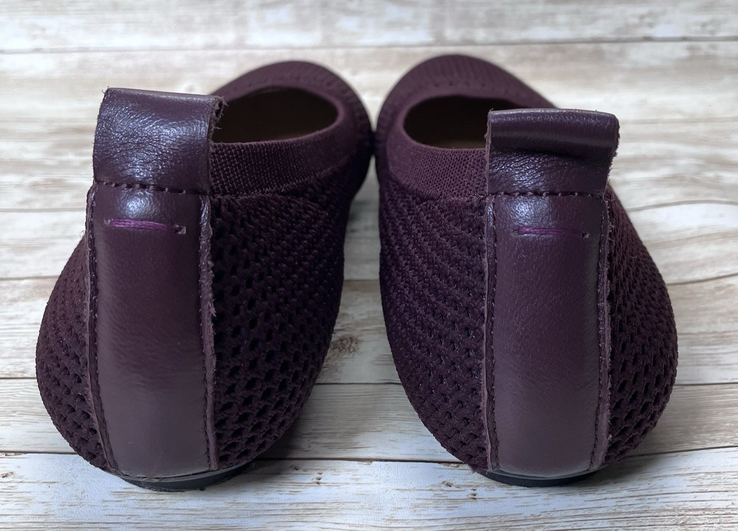 Vaneli Burgundy Maroon Knit Ballet Flats Arch Support Cushioned Womens 9N Narrow