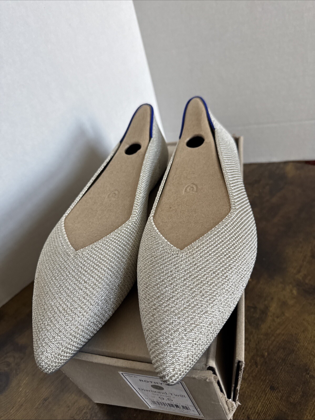 ROTHYS Rothy’s Women’s The Point II Flat Size 9.5 Diamond Twill MSRP $149 NEW