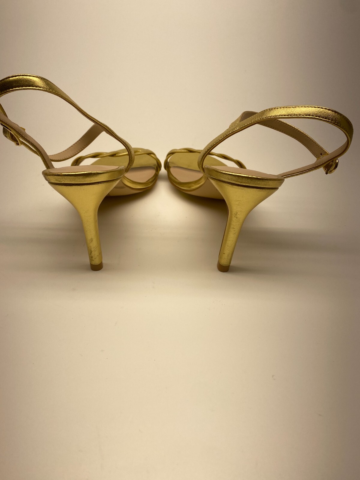 Stuart Weitzman Dancer Twistie 75 metallic leather sandals Sz 11