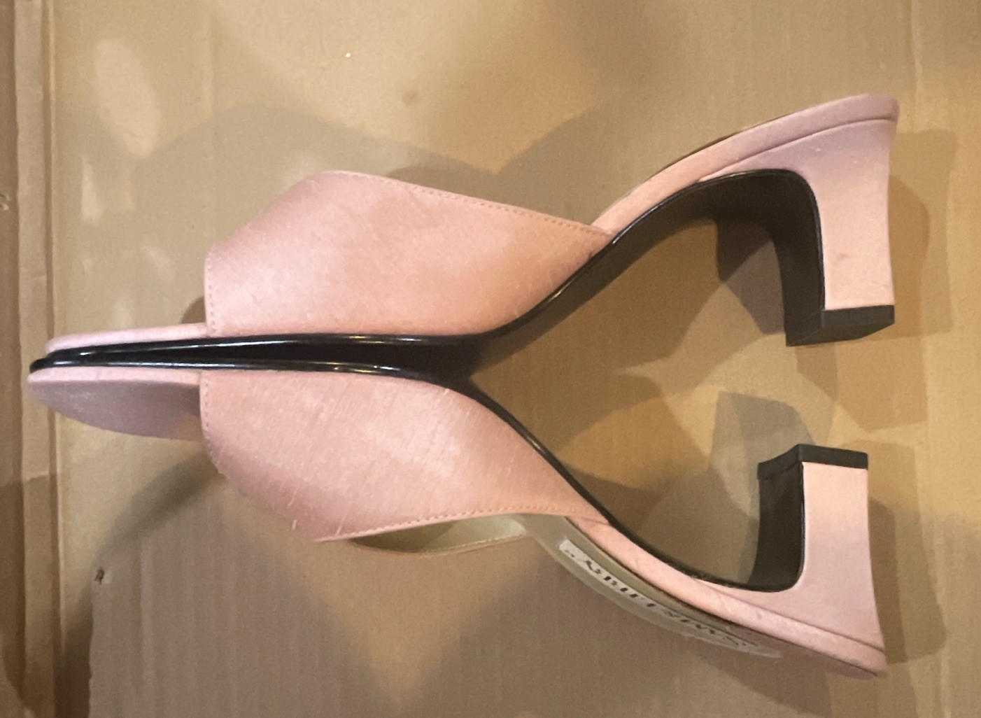 Sam & Libby Pink Solid Slip On Mule Heels Square Toe Block Heel Straps Women 8M